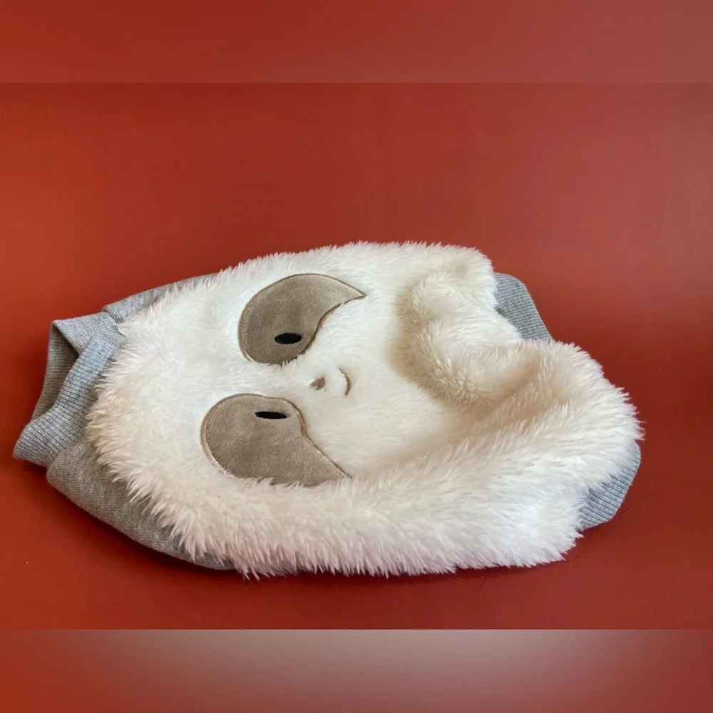 Top paw Cat or dog fuzzy pull over sweater - whimsy woodland sloth